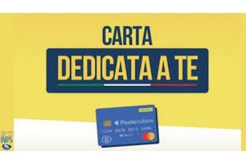 tessera di Poste Italiane destinata alla ricarica del bonus sociale e scritta "carta dedicata a Te"