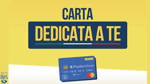 tessera di Poste Italiane destinata alla ricarica del bonus sociale e scritta "carta dedicata a Te"