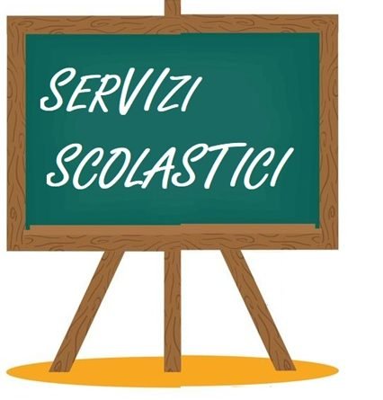 lavagna con scritta servizi scolastici